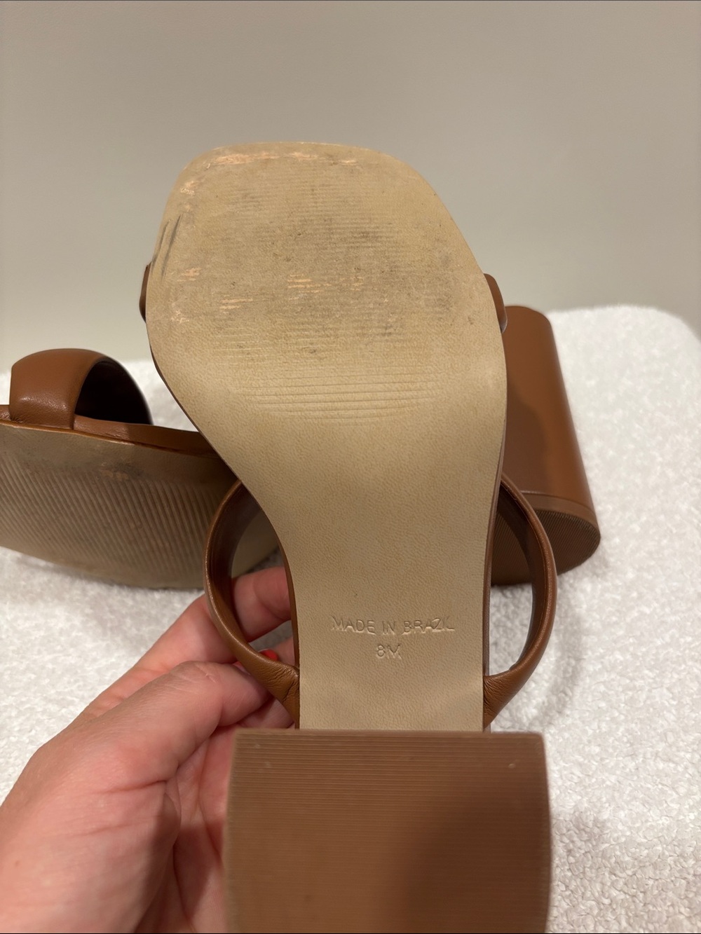 Steve Madden Tan Padded Double-Strap Block Heel Sandals - Picture 3 of 3
